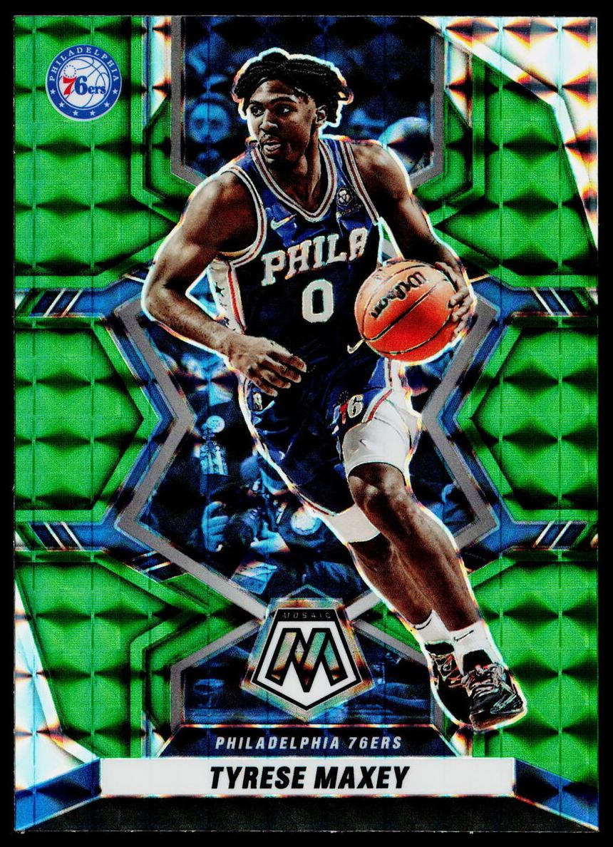 2021 Panini Mosaic Basketball Green Tyrese Maxey #49