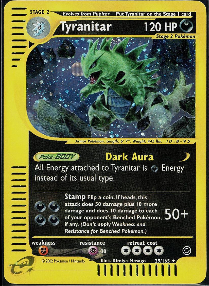 2002 Pokemon Expedition Base Set Tyranitar #29 PSA 9