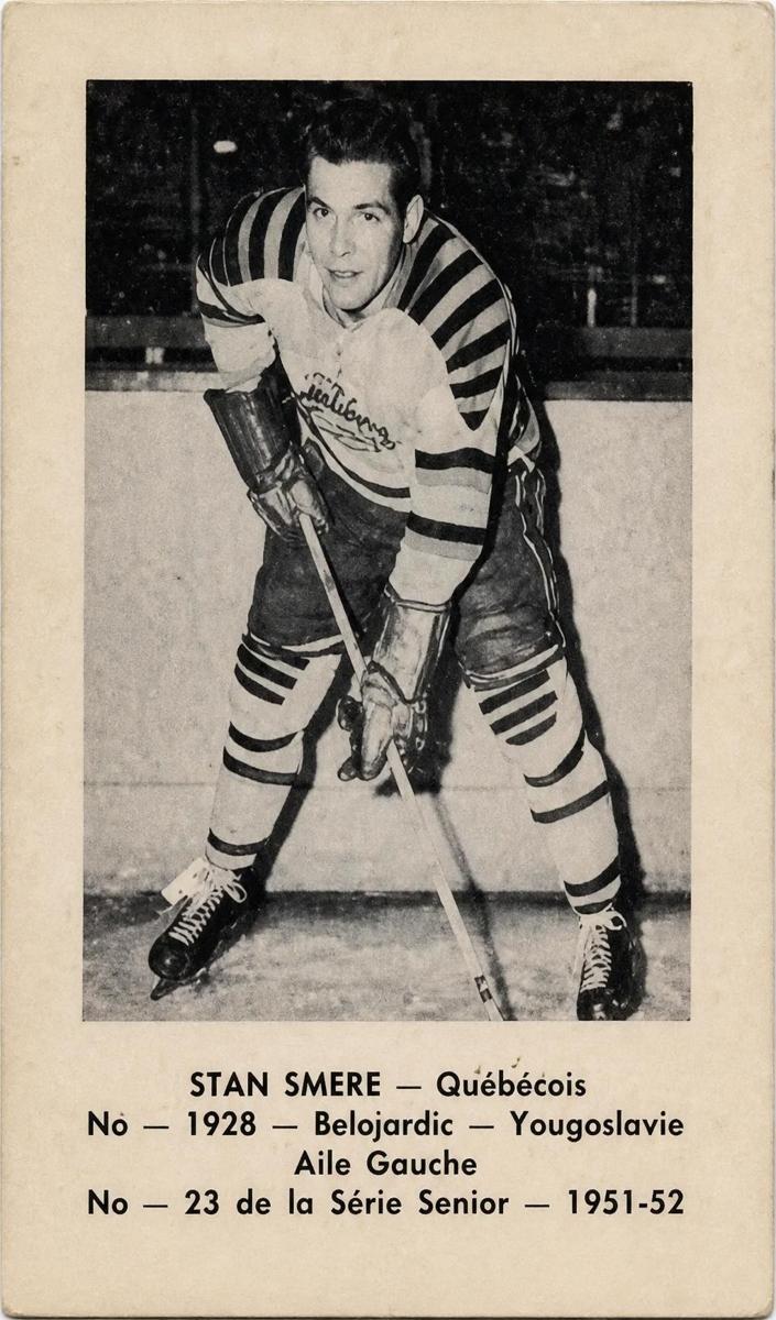 1951 Laval Dairy QSHL Hockey Stan Smrke #23