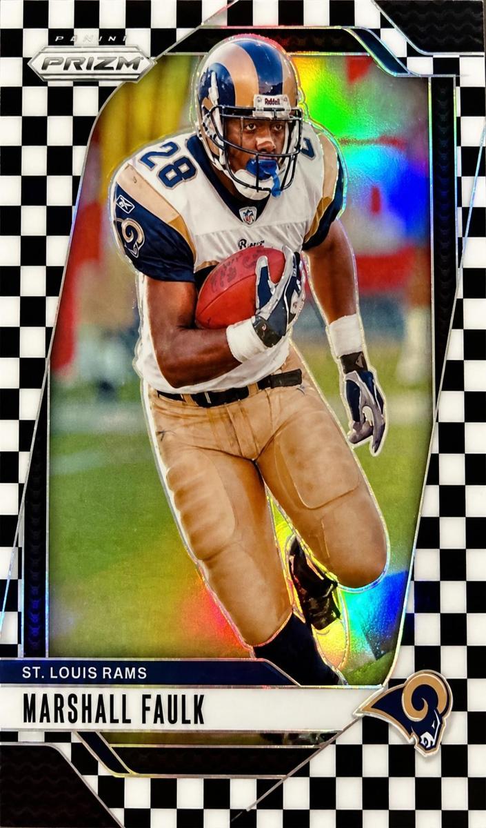 2024 Panini Prizm Football Black and White Checker Marshall Faulk #299