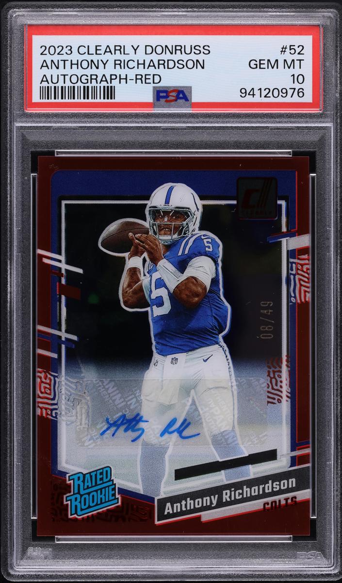 2023 Panini Clearly Donruss Football Red Anthony Richardson #52 PSA 10