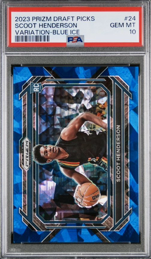 2023 Panini Prizm Draft Picks Basketball Blue Ice Scoot Henderson #24