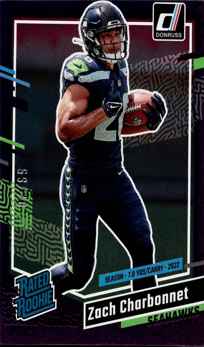 2023 Panini Donruss Football Season Stat Line Zach Charbonnet #392