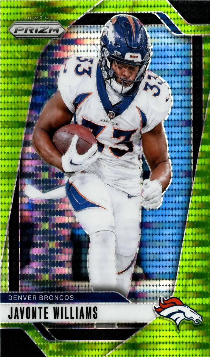 2024 Panini Prizm Football Neon Green Pulsar Javonte Williams #84