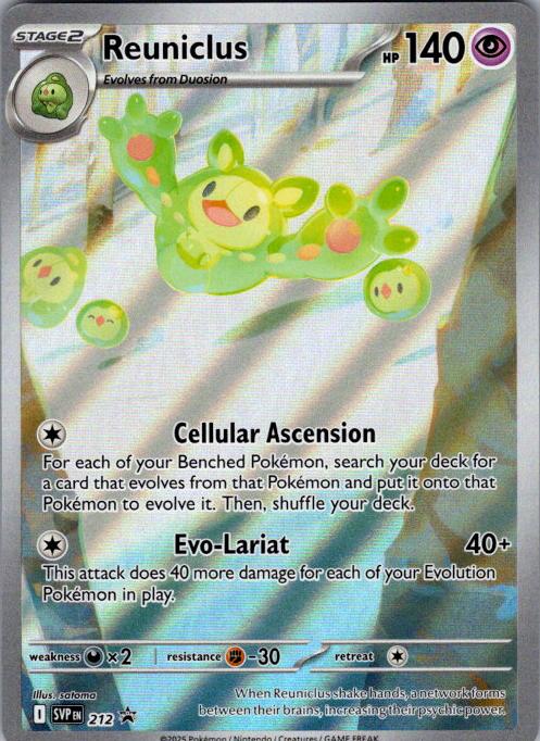 2025 Pokemon Scarlet & Violet Black Star Promos Reuniclus #212 PSA 9