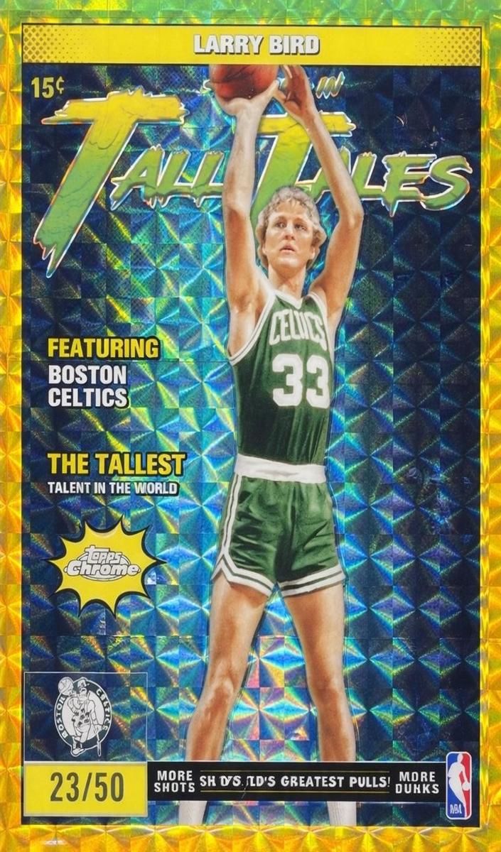 2025 Topps Chrome Basketball Geometric Gold Refractor Larry Bird #TT-15 PSA 8