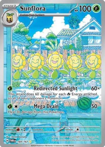 2024 Pokemon Scarlet & Violet Twilight Masquerade Sunflora #169 PSA 9