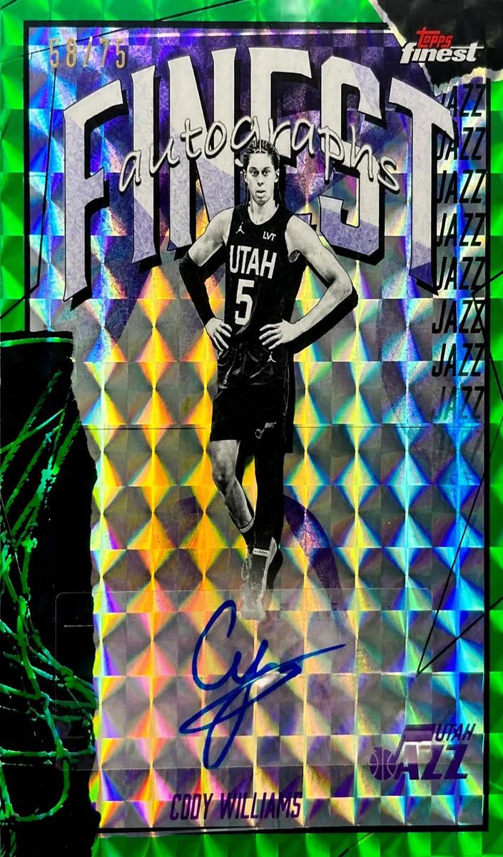 2025 Topps Finest Basketball Green Geometric Refractor Cody Williams #FAU-CA