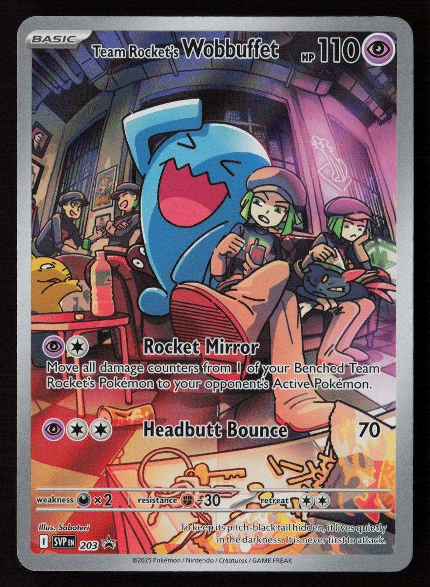 2025 Pokemon Scarlet & Violet Black Star Promos Team Rocket's Wobbuffet #203