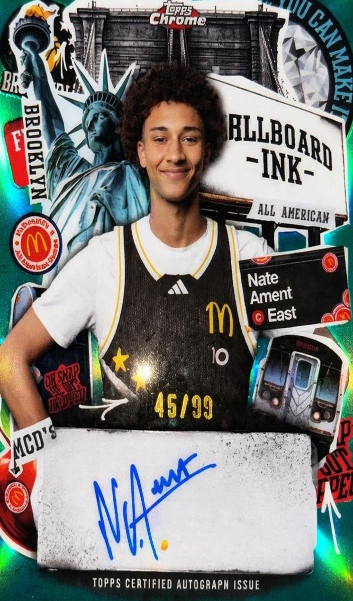 2025 Topps Chrome McDonald's All American Basketball Green Refractor Nate Ament #BI-NA