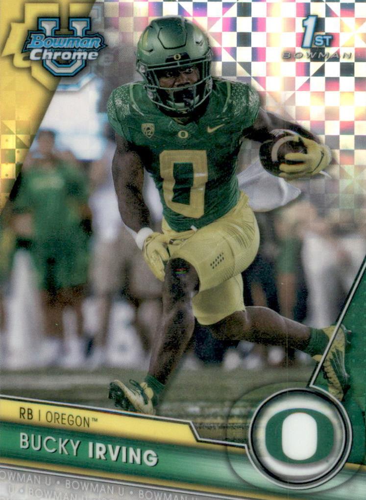 2023 Bowman Chrome University Football X-Fractor Bucky Irving #153 SGC 10