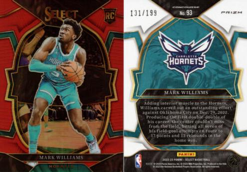2022 Panini Select Basketball Red Mark Williams #93