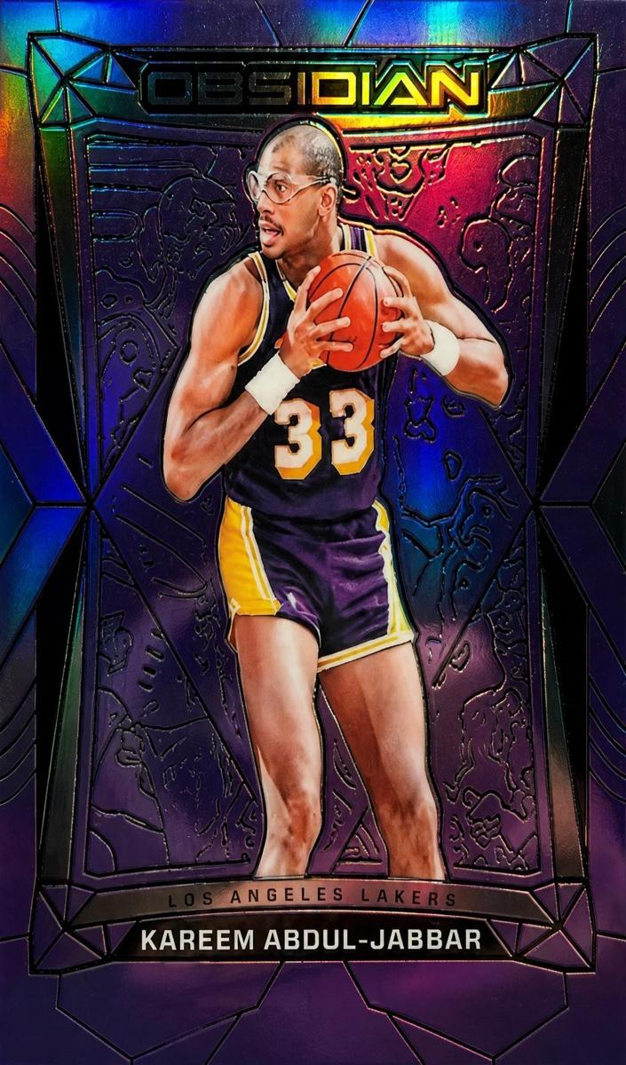 2023 Panini Obsidian Basketball Electric Etch Purple Flood Kareem Abdul-Jabbar #84