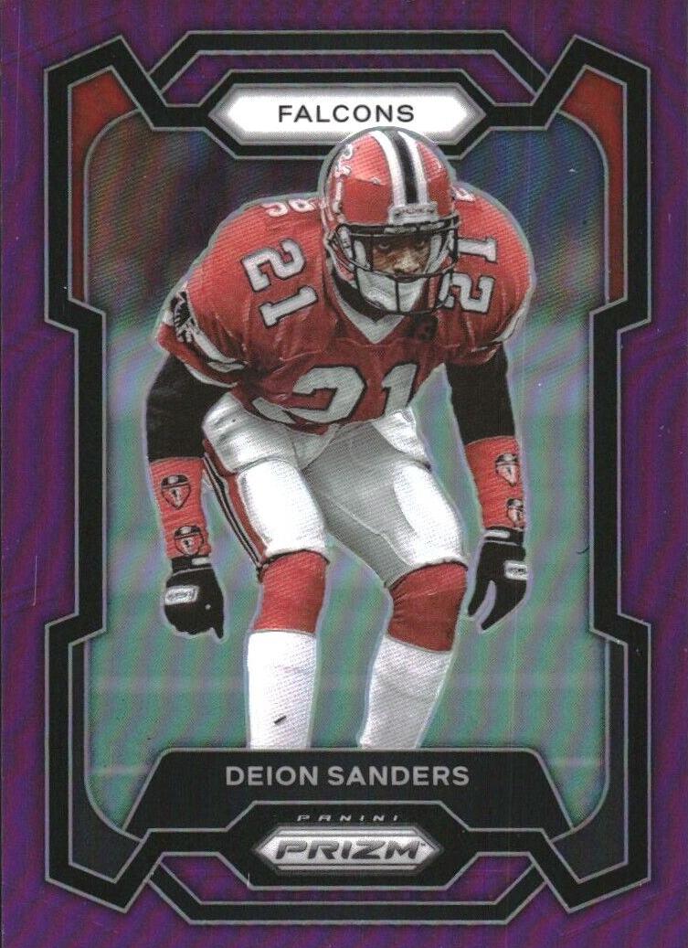 2023 Panini Prizm Football Purple Deion Sanders #15 PSA 9
