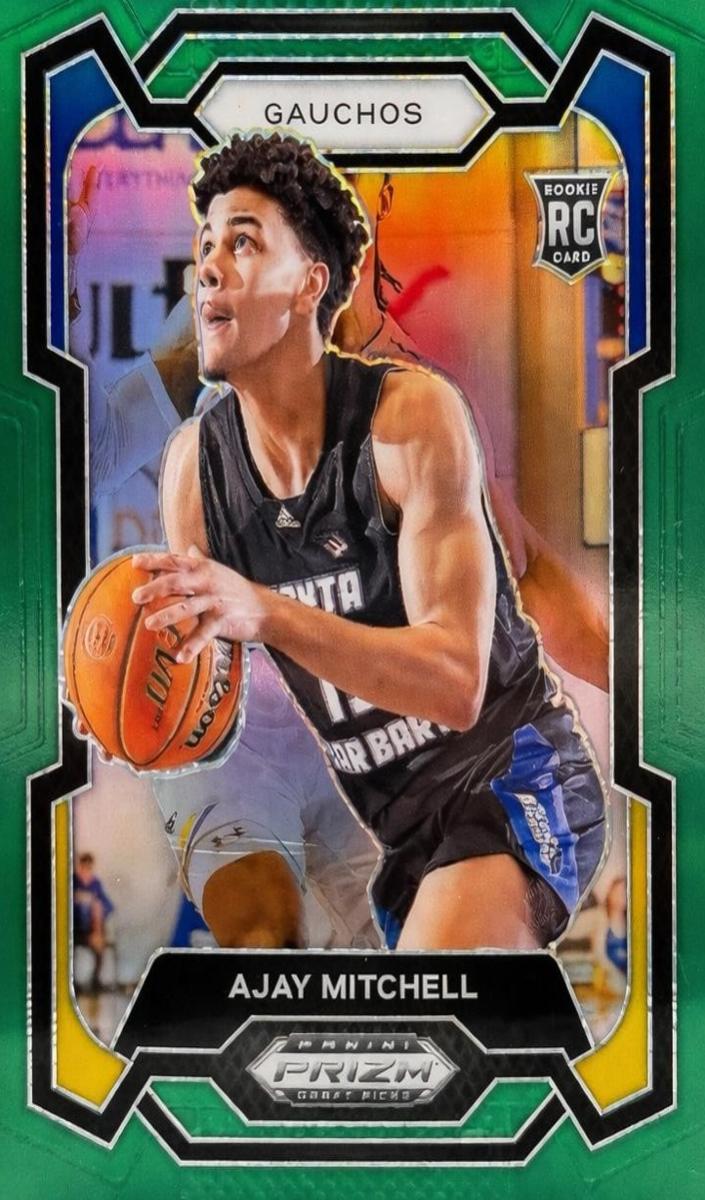 2024 Panini Prizm Draft Picks Basketball Green Ajay Mitchell #37