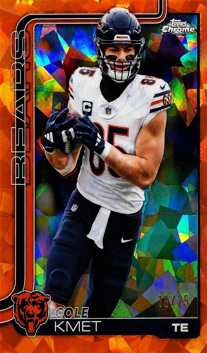 2025 Topps Chrome Sapphire Football Orange Cole Kmet #51