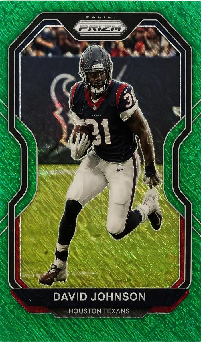 2020 Panini Prizm Football Green Shimmer Prizm David Johnson #75