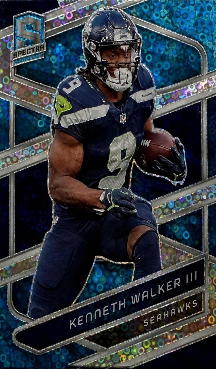2024 Panini Spectra Football Neon Blue Die Cut Kenneth Walker III #92