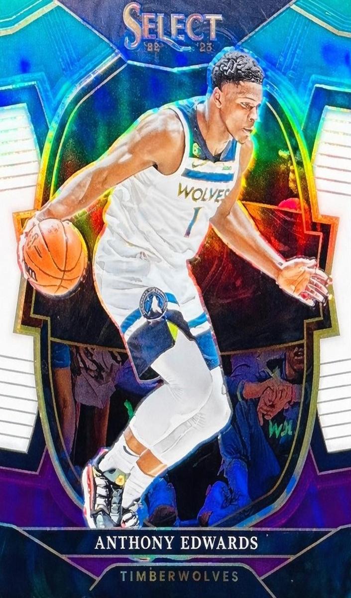 2022 Panini Select Basketball Green White Purple Anthony Edwards #46 PSA 9