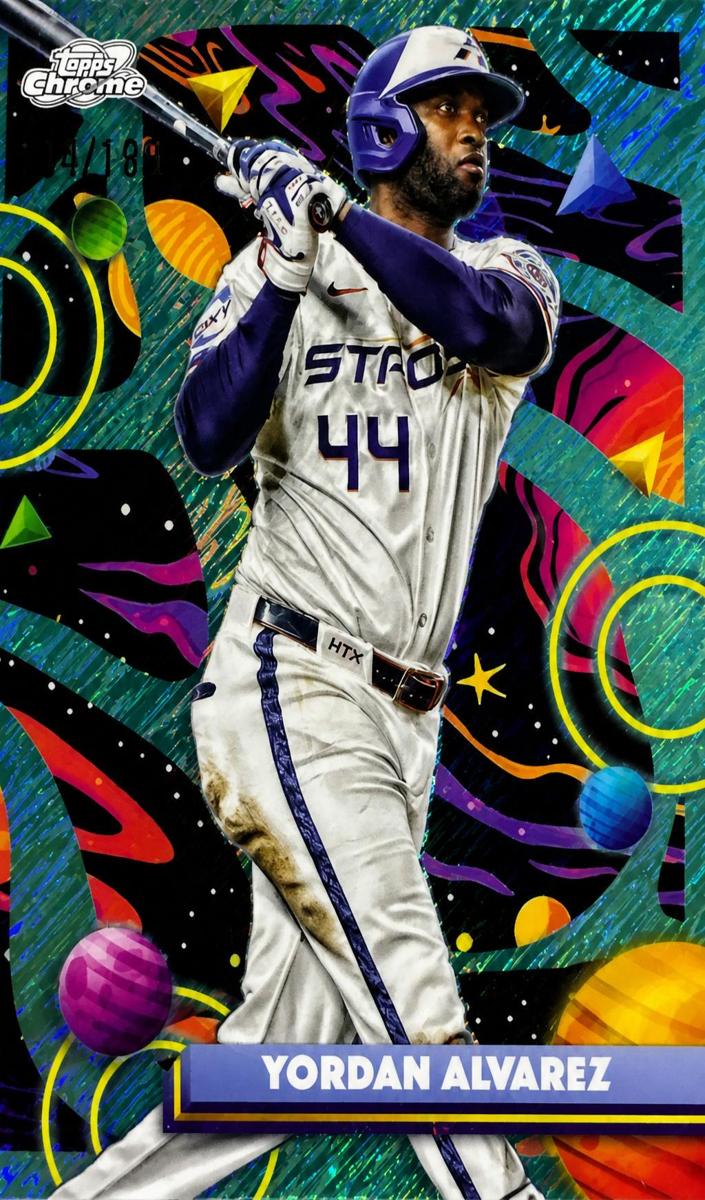 2025 Topps Cosmic Chrome Baseball Aqua Equinox Refractor Yordan Alvarez #112 PSA 10
