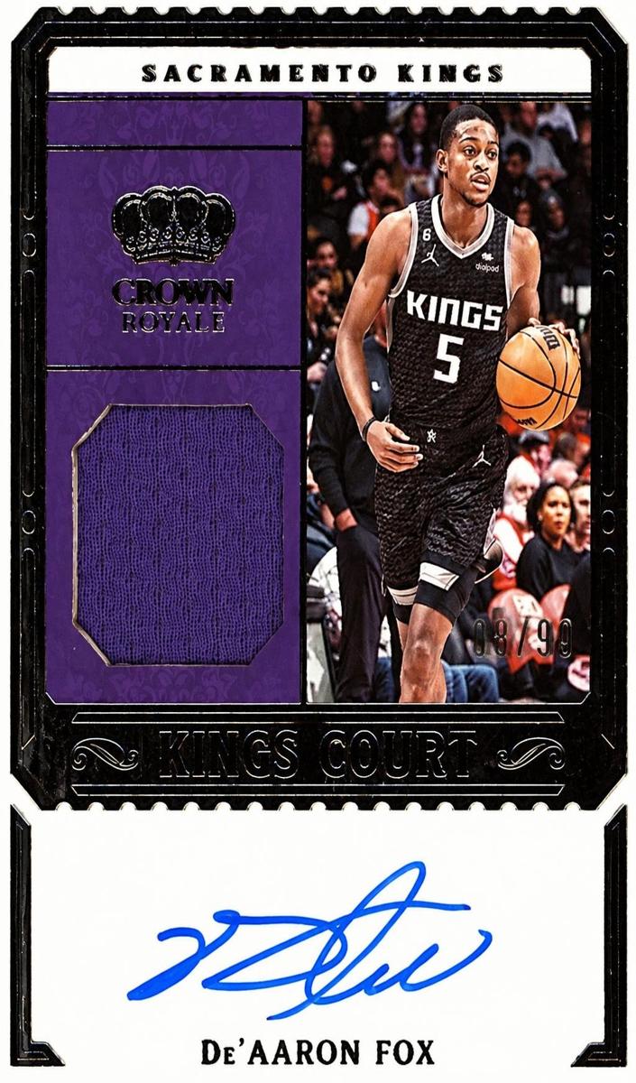 2023 Panini Crown Royale Basketball De'Aaron Fox #KCJ-FOX PSA 8