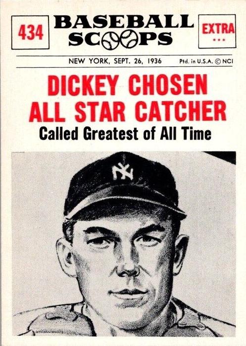 1961 NU-Card Scoops Baseball Bill Dickey #434 PSA 7