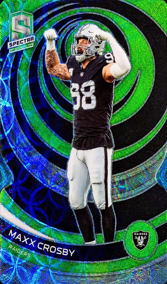 2023 Panini Spectra Football Neon Green Die Cut Maxx Crosby #48