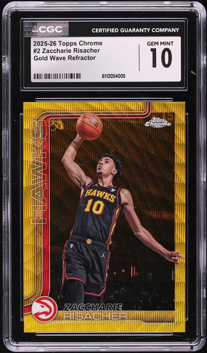 2025 Topps Chrome Basketball Gold Wave Refractor Zaccharie Risacher #2