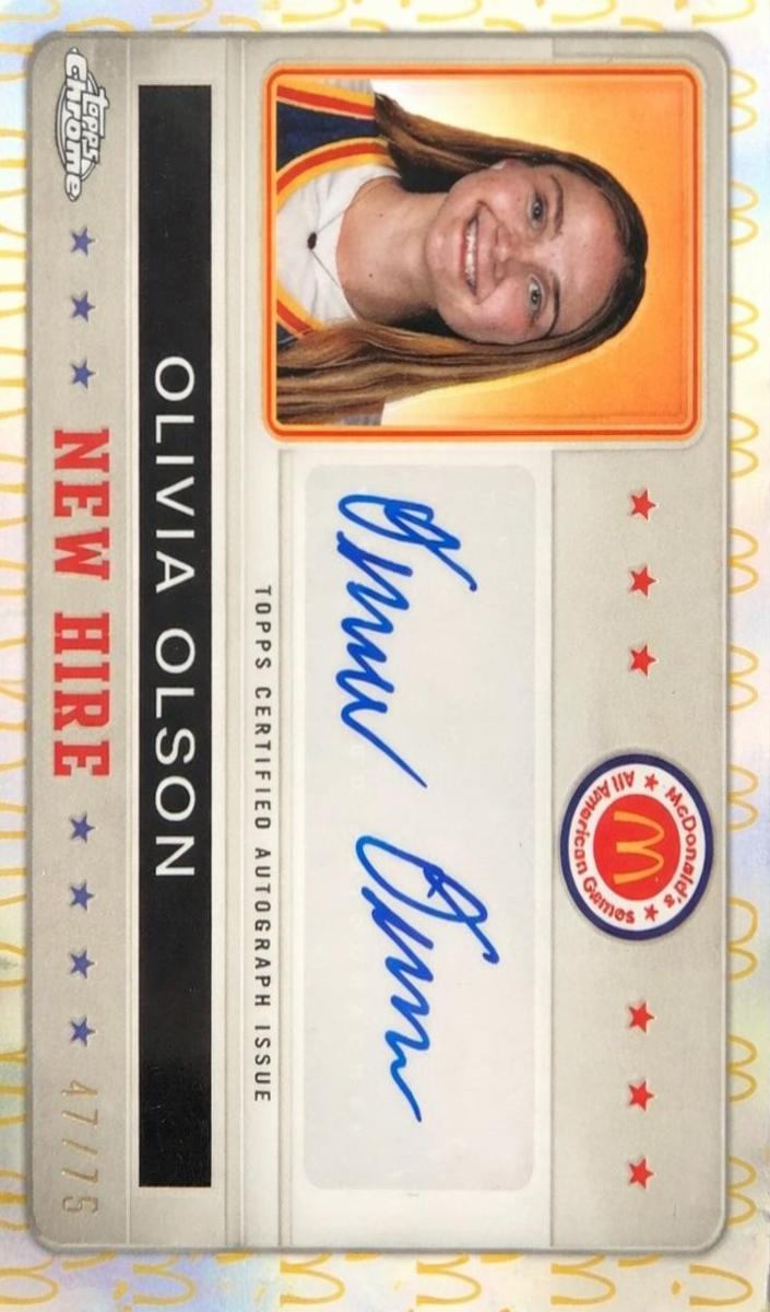 2024 Topps Chrome McDonald's All American Basketball McDonald's Logo Refractor Olivia Olson #NHB-OLI