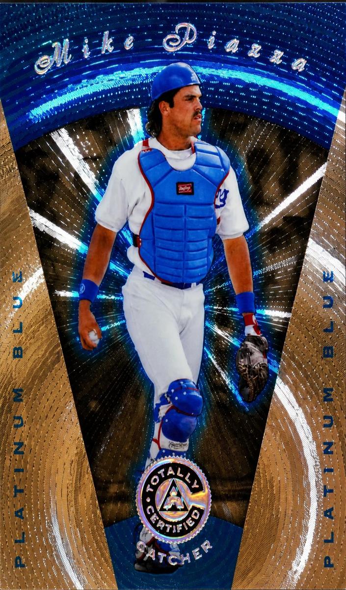 1997 Pinnacle Totally Certified Baseball Platinum Blue Mike Piazza #26 PSA 9