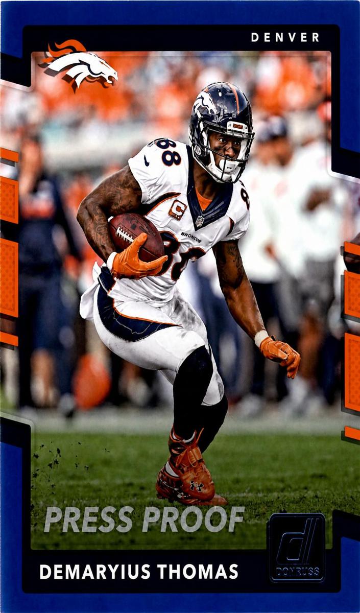 2017 Panini Donruss Football Press Proof Blue Demaryius Thomas #38