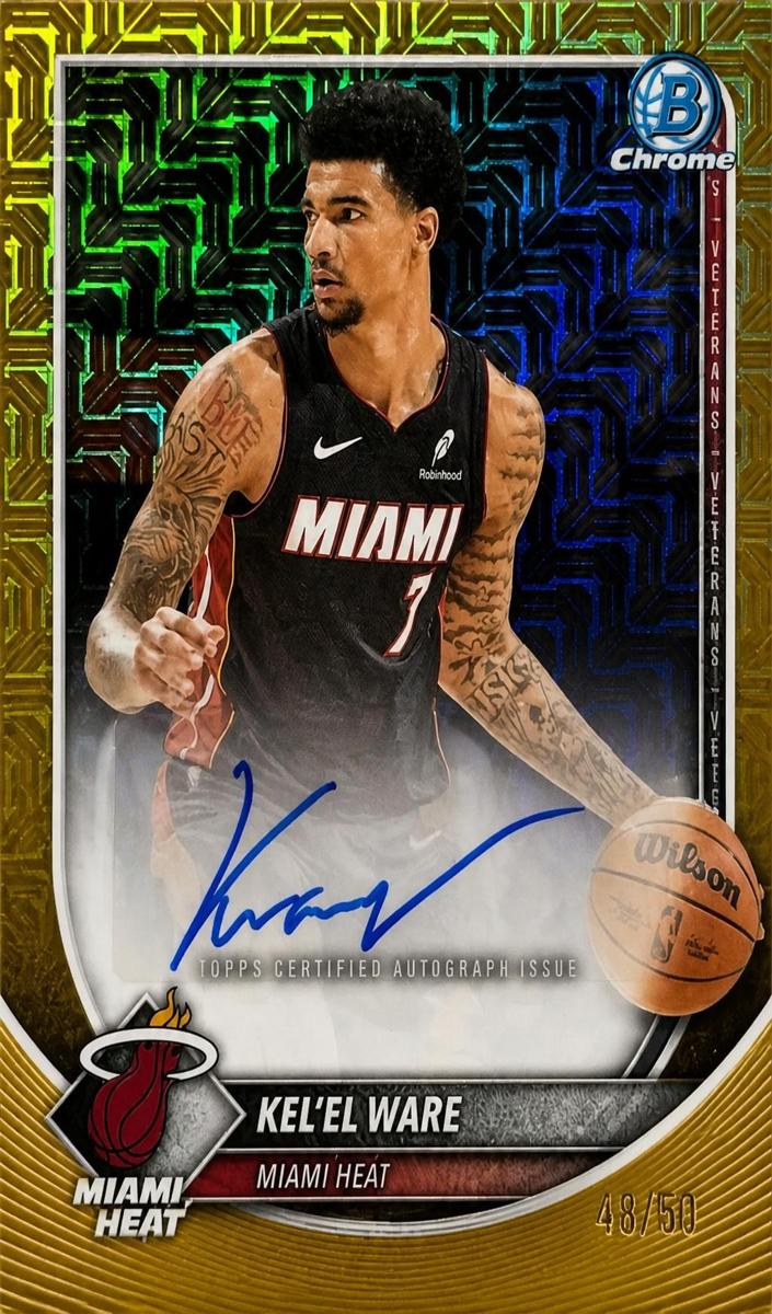 2025 Bowman Mega Box Basketball Gold Mojo Refractor Kel'el Ware #BCA-KW