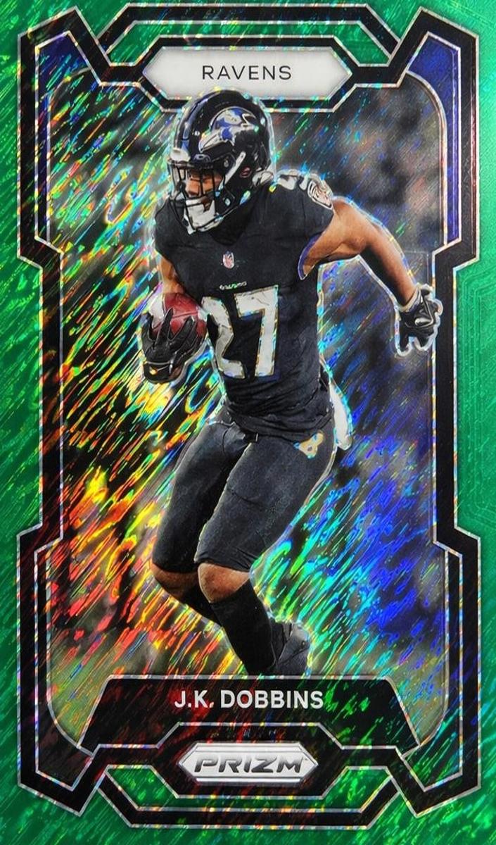 2023 Panini Prizm Football Green Shimmer J.K. Dobbins #26
