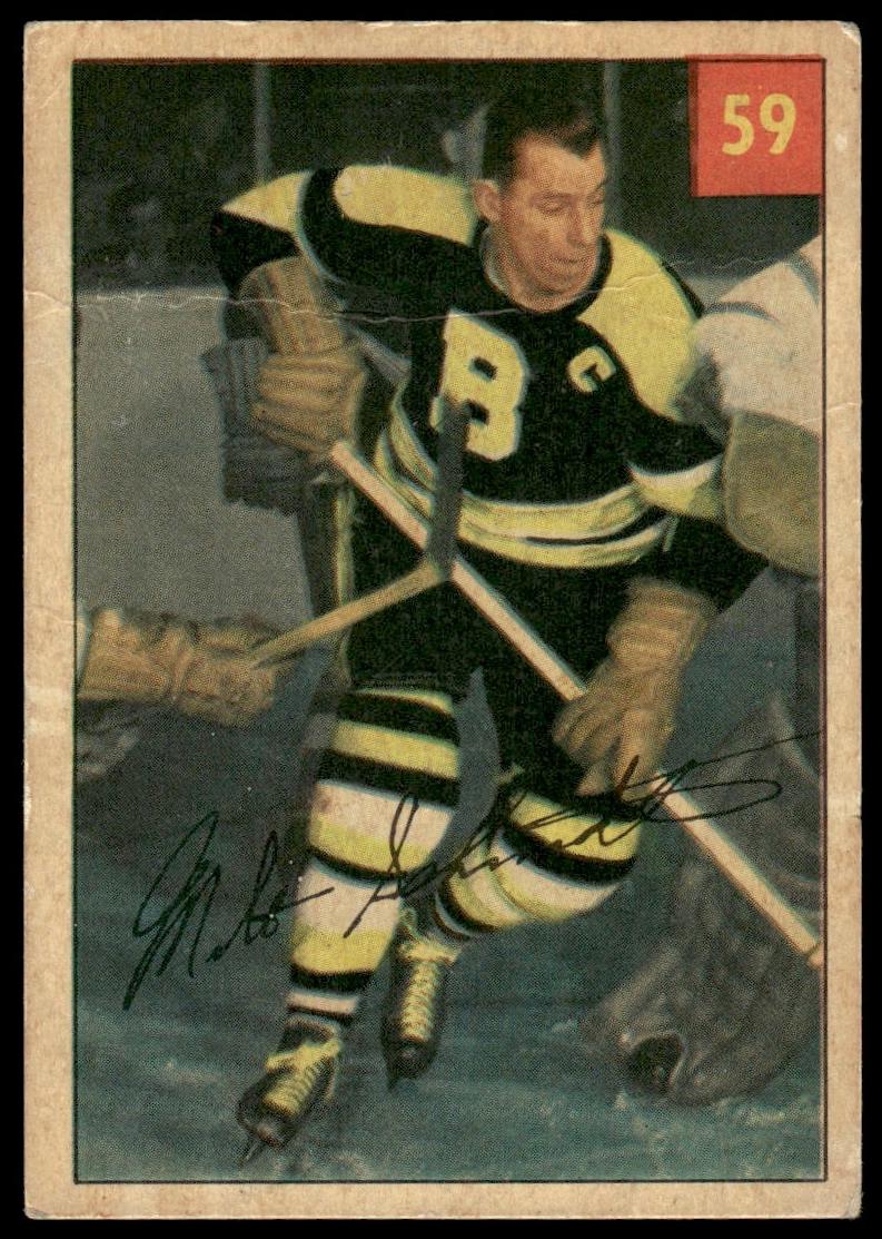 1954 Parkhurst Hockey Lucky Premium Back Milt Schmidt #59