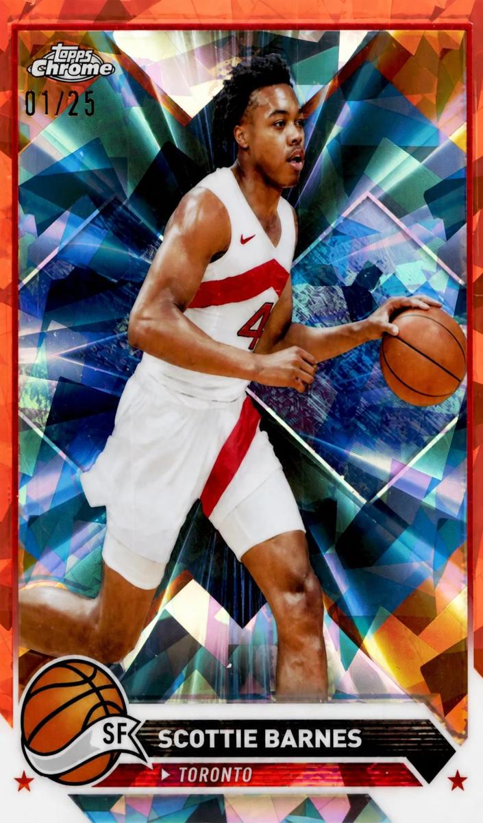 2023 Topps Chrome Sapphire Basketball Orange Scottie Barnes #20 PSA 10