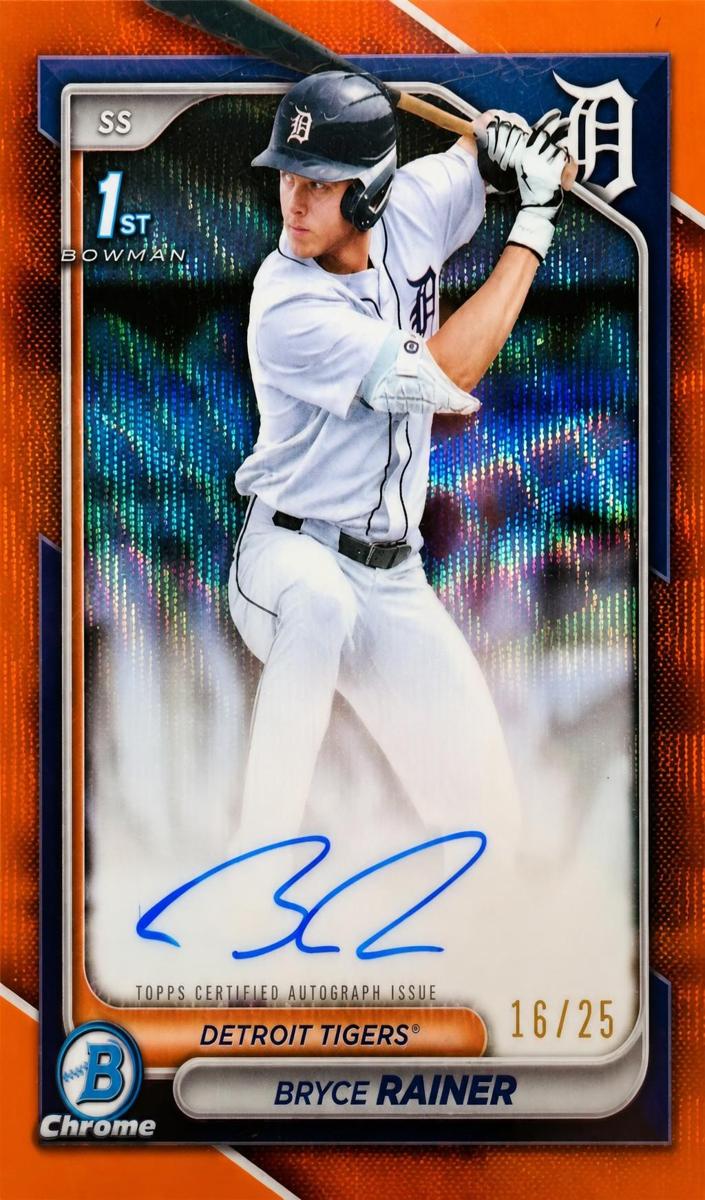2024 Bowman Draft Chrome Baseball Orange Wave Bryce Rainer #CPA-BR