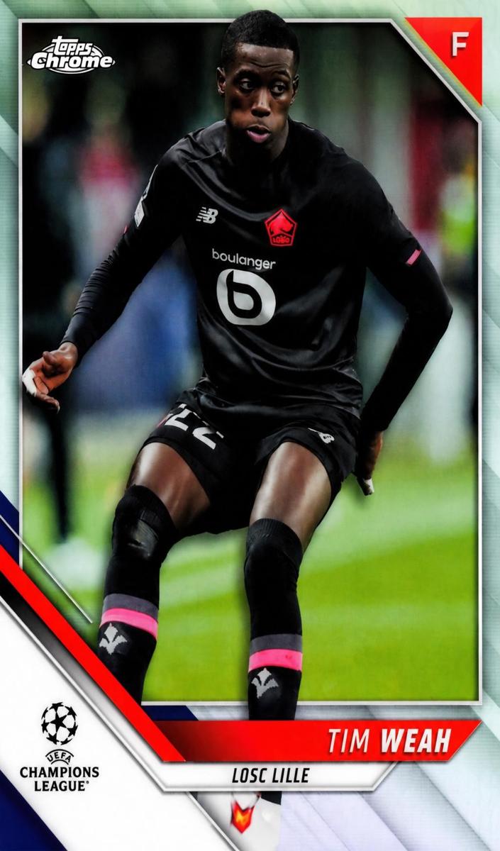2021 Topps Chrome Champions UEFA League Soccer Refractor Tim Weah #189