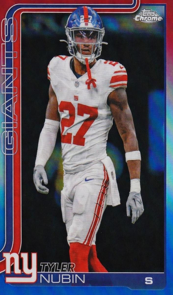2025 Topps Chrome Football Red White and Blue Refractor Tyler Nubin #231