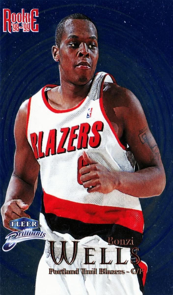 1998 Fleer Brilliants Basketball Blue Bonzi Wells #111