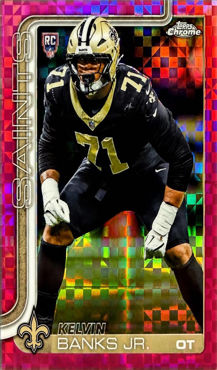 2025 Topps Chrome Football Hot Pink X-Fractor Kelvin Banks Jr. #378
