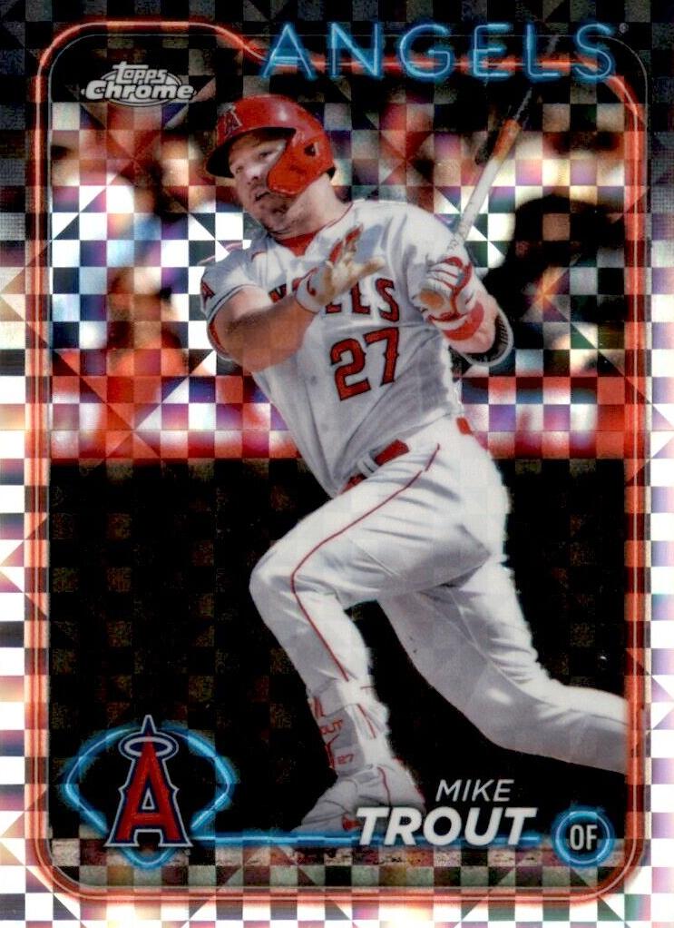2024 Topps Chrome Baseball X-Fractor Mike Trout #200 PSA 9