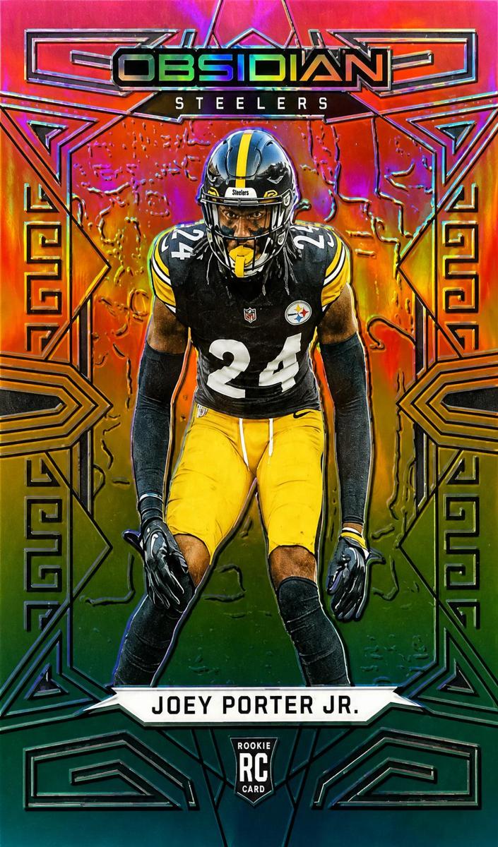 2023 Panini Obsidian Football Electric Etch Neon Flood FOTL Joey Porter Jr. #183