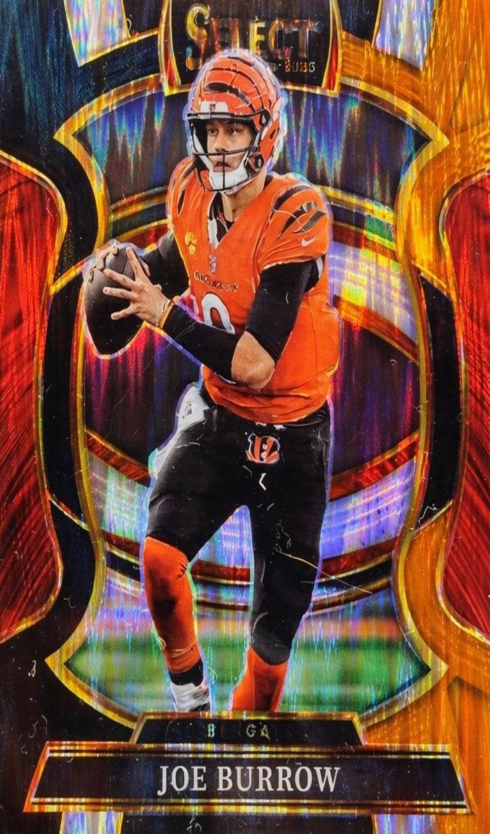 2024 Panini Select Football Black and Orange Shock Joe Burrow #39
