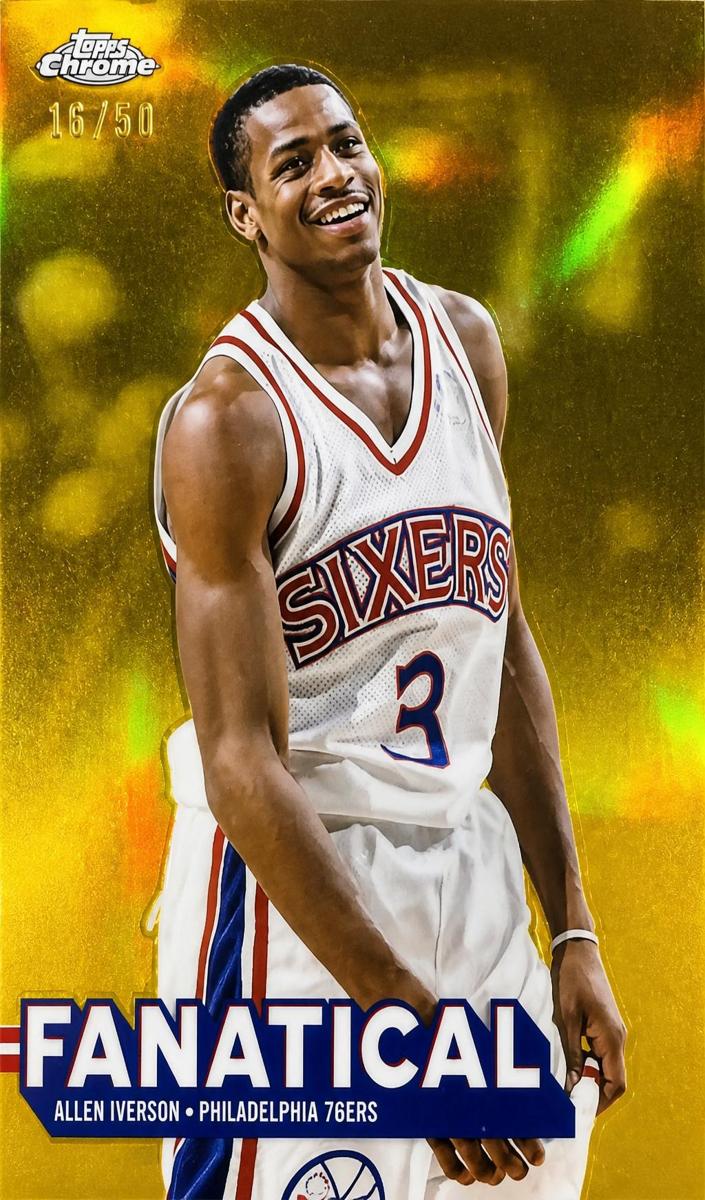 2025 Topps Chrome Basketball Gold Refractor Allen Iverson #FAN-20 PSA 10