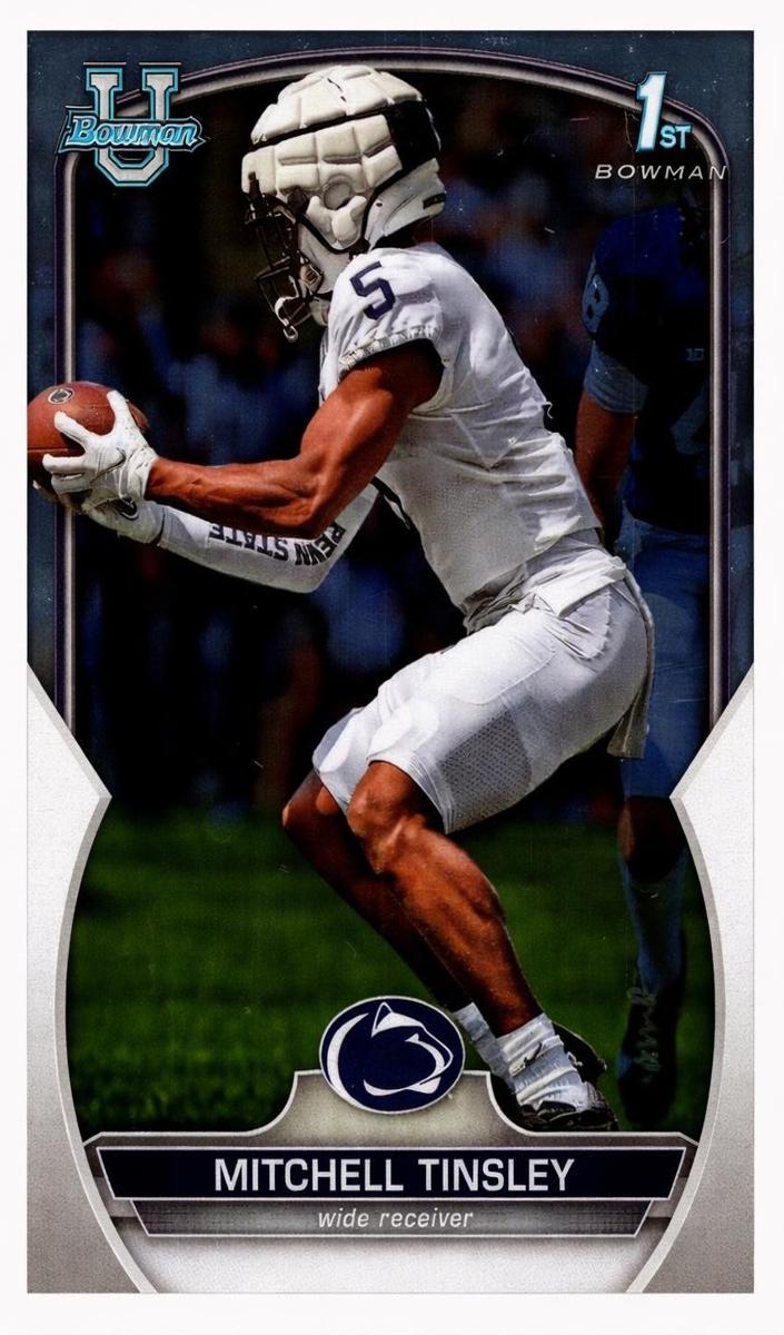 2022 Bowman University Chrome Football Mitchell Tinsley #72 CGC 9