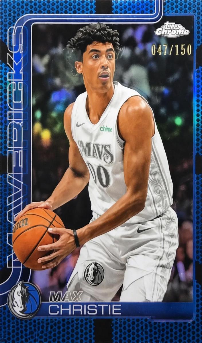 2025 Topps Chrome Basketball Blue Refractor Max Christie #33