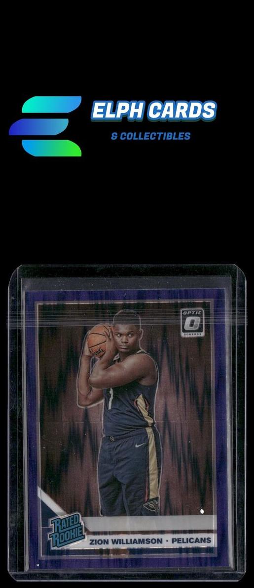 2019 Donruss Optic Basketball Purple Shock Zion Williamson #158 PSA 9