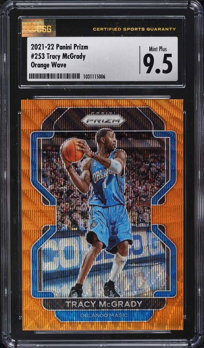 2021 Panini Prizm Basketball Orange Wave Tracy McGrady #253 CGC 9.5