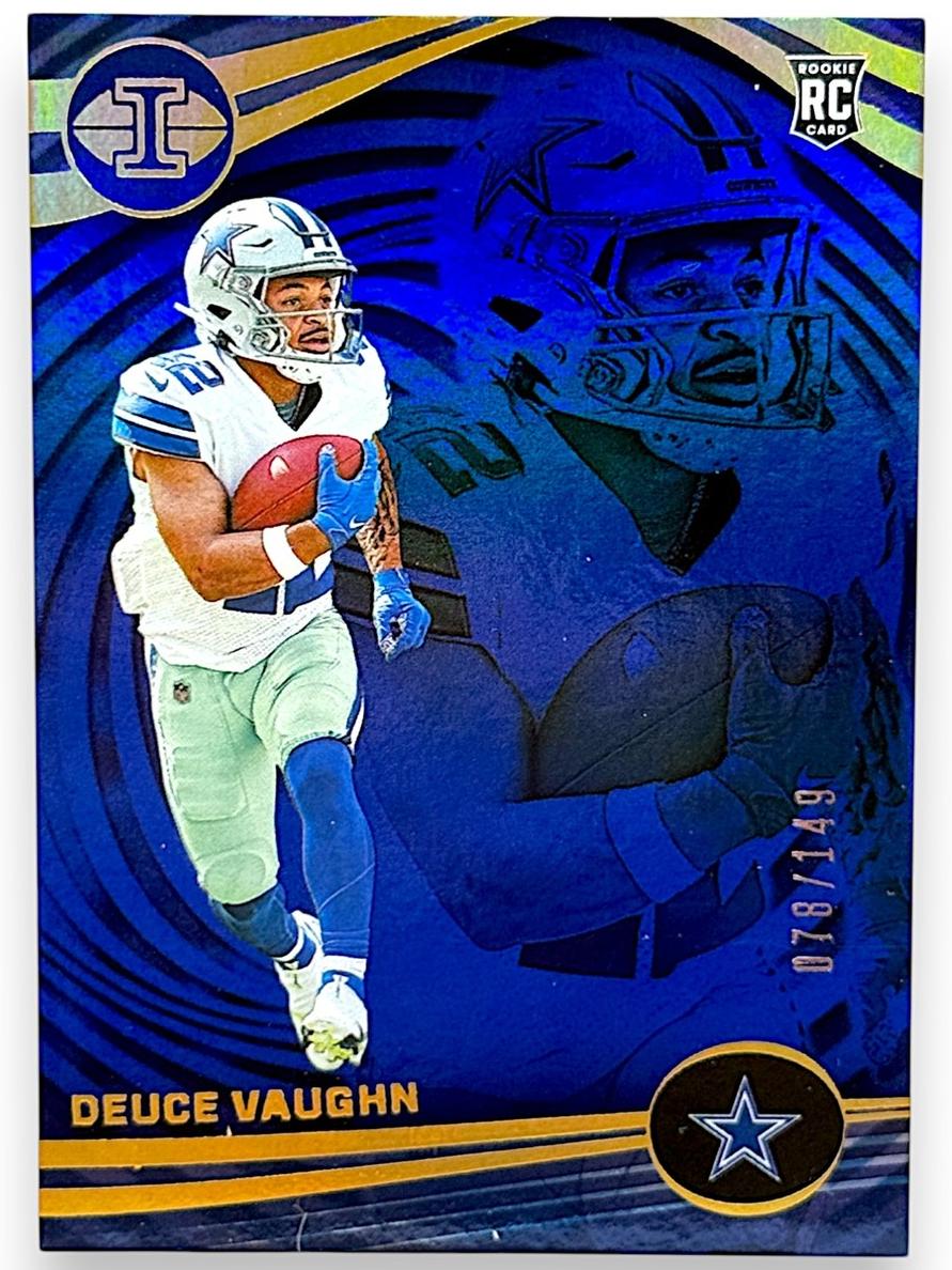 2023 Panini Illusions Football Trophy Collection Blue Deuce Vaughn #31