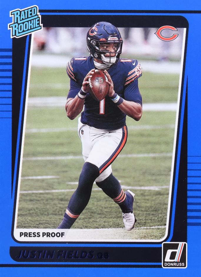 2021 Panini Donruss Football Press Proof Blue Justin Fields #253 PSA 10